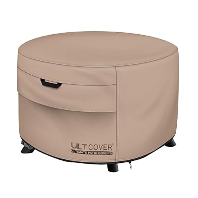 ULTCOVER Patio Fire Pit Table Cover Round 27 inch Outdoor Waterproof Fire Bowl Cover