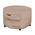 ULTCOVER Patio Fire Pit Table Cover Round 50 inch Outdoor Waterproof Fire Bowl Cover