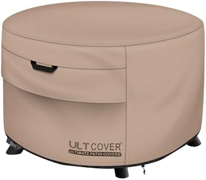 ULTCOVER Patio Fire Pit Table Cover Round 40 inch Outdoor Waterproof Fire Bowl Cover