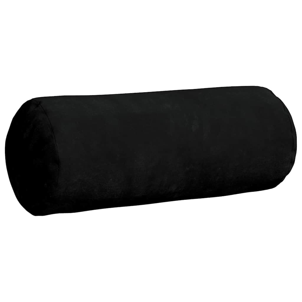 Bolster poduszka 2 sztuki, czarna tkanina z mikrofibry, Ø 15 x 40 cm, miękkie wypełnienie poliestrowe, zdejmowane poszewki, wygodny wałek pod kark na sofę i łóżko
