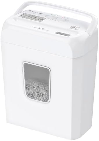（03:30時点） bonsaii 家庭用 シュレッダー 5枚同時細断 細密クロスカット5x18mm 連続細断4分 13L大容量 カード類対応 電動 ハンドルアップ式 コンパクト ホワイト C237-D白