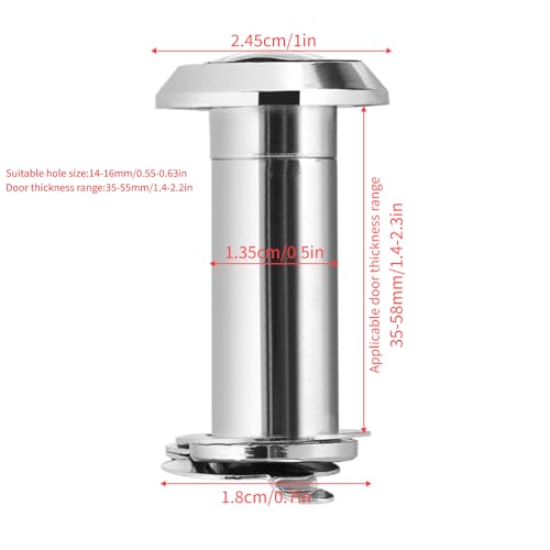 Mirilla para puerta, 14mm, ángulo de visión de 220 grados, aleación de zinc, cubierta giratoria de privacidad para puertas de 35 a 55mm de grosor miniatura 2