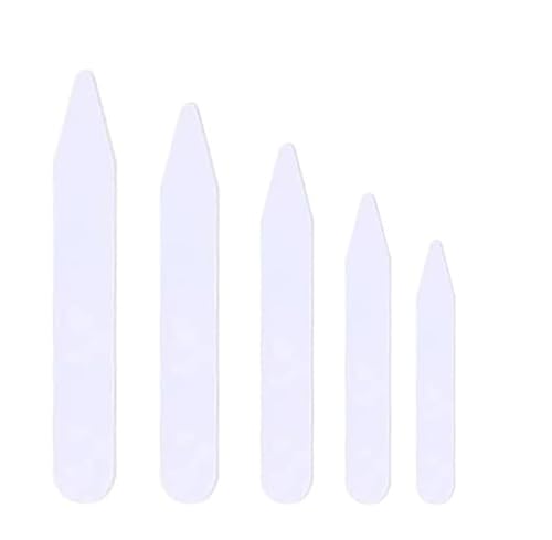 HIGHROCK Shirt Collar Bones,5 Sizes Collar Stiffeners Plastic White Collar Stays for Men and Women Dress Shirt 100Pcs