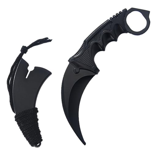 AZHU Karambit Trainer Unsharpened Blunt Blade Practice Karambit No Edge Martial Arts Training Tool with Sheath for Beginners and Training Enthusiasts
