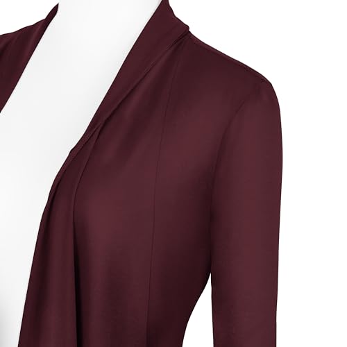 Image of Urban CoCo Women's Drape Front Open Cardigan Long Sleeve Irregular Hem
