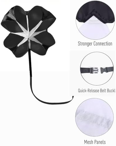 Rebuwo Antrenman Paraşütü Ayarlanabilir Hız ve Sürat Paraşütü Koşu Direnç Antrenmanı Sprint ve Patlayıcı Güç Geliştirici Running Speed Chute - Görsel 3