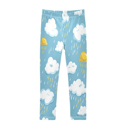 Toddler Girls Leggings Printed Yoga Pants Leggings Clouds and Rain for Kids