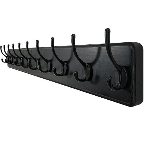 WEBI Percheros Pared Madera,10 Ganchos,98cm
