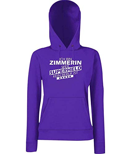 Sweat à capuche femme Ich Bin Zimmerin idéal pour le week-end