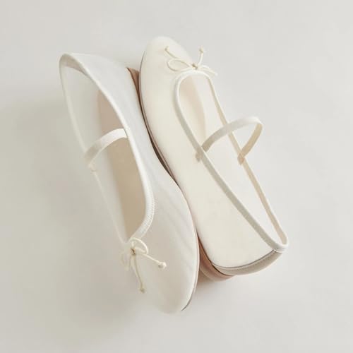 MAVMAX Women's Ballet Flat with Bow Mesh Shoes Women Flat Slip On Ballerina Shoes Round Toe Comfortable Daily Dress Shoe4