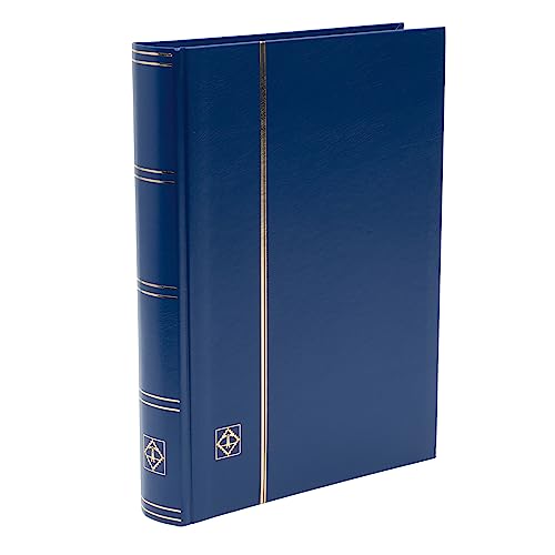 Leuchtturm 327853 Album de Collection de Timbres - Livre à insérer Basic - 64 Pages DIN A4 Noires - non illustré, Bleu