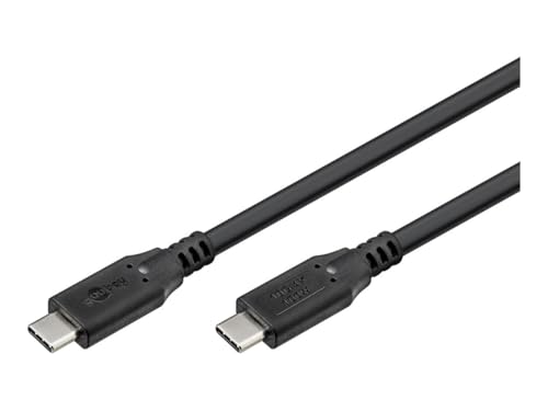 goobay Cable USB C a USB C, USB 3.2 Gen2, 10 Gbit/s/100W, cable de datos USB tipo c con Power Delivery PD, carga rápida para teléfonos móviles, tabletas, estación de acoplamiento, 0,5m, 74199