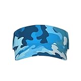 Sun Cap Blue White Camo Print Fashion Sport Sun Visor Adjustable Hat Uv Protection Sun Visor for Men and Women