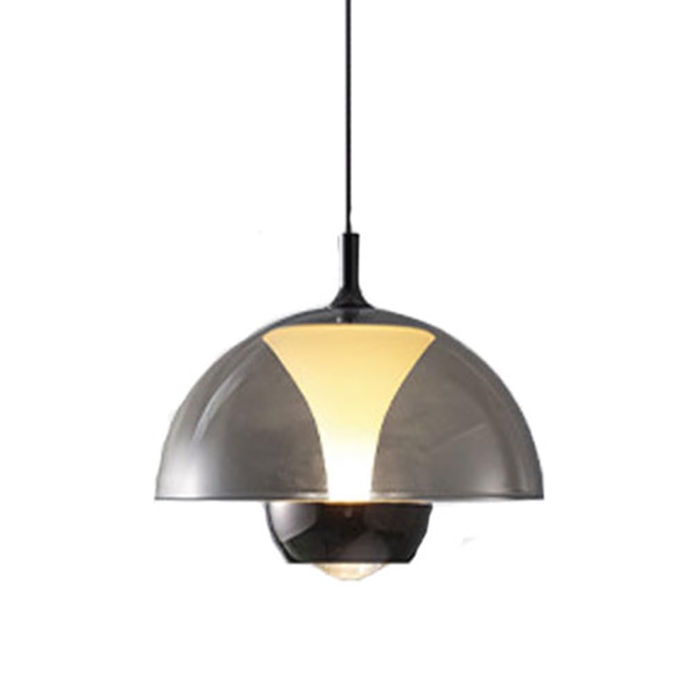 Lámpara colgante LED de espectro completo Gris ahumado, suspendida, con pantalla de cristal transparente Luminaria tricolor ajustable Para mostradores de bar, pasillos y mesitas