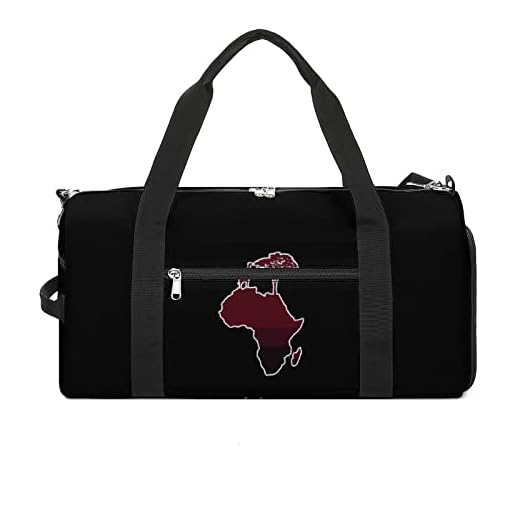 African Safari Map Silhouette Travel Duffel Bag Gymbag Weekender Bags Sports Gym Handbag Travel with Shoes Compartment for Women Men