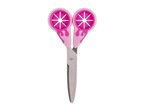 Colourbook Forbicine Drippy Centimetrate Per Bambini, Punta Arrotondata, Impugnatura Ergonomica Antiscivolo Rosa