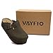 Vayfio Women's Suede Clogs Cork Footbed Sandals Comfort Platform Mules with Arch Support Adjustable Buckle Slip On Slippers Green US 07