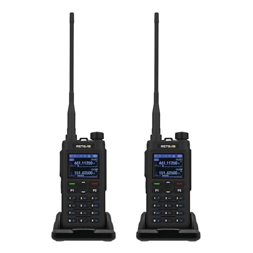 Retevis C62 Radio de Mano con Auricular, Ham Radio Recargable, Radio Bidireccional de Alta Potencia y Largo Alcance, 2000 mAh, para Restaurantes, Hoteles, Supermercados (Paquete de 2)