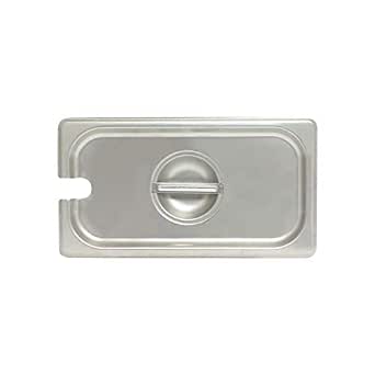 Thunder Group STPA5130CS 1/3 Size Stainless Steel Steam Table Pan Cover, Slotted with Handle, Reinforced Corners, Pack of 12