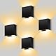kioooki Wandleuchte Innen mit Stromanschluss, LED Wandlampe Innen, Warmweiß LED Wandbeleuchtung, Moderne Wandlampen Wand Beleuchtung für Schlafzimmer Wohnzimmer Treppenhaus Schwarz 12W