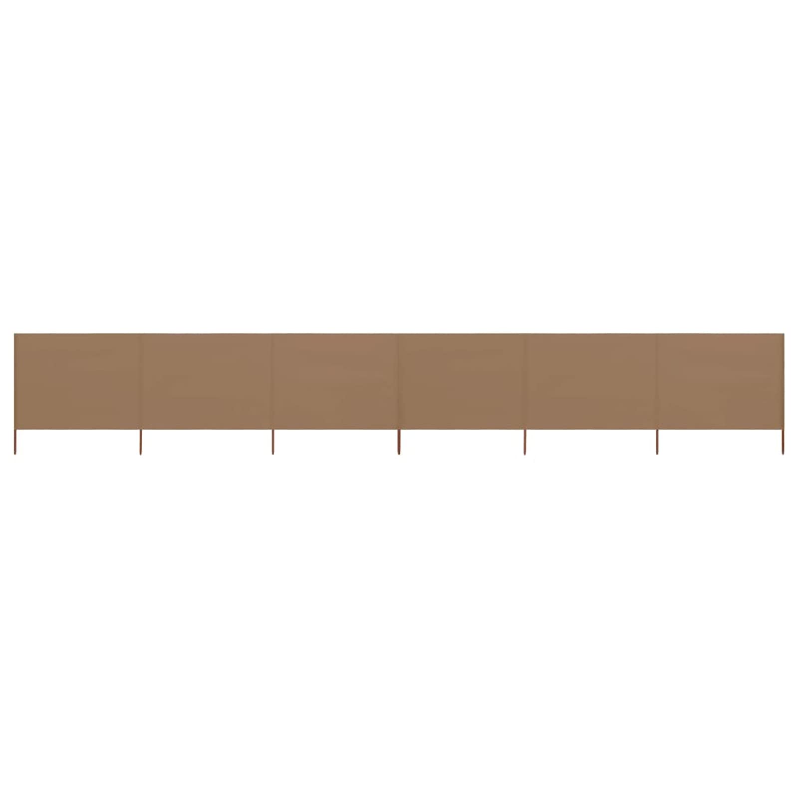 Gecheer 6-panel Wind Screen Patio Balcony Privacy Screen Cover Terrace Camping Fabric Windbreaker Shelter 800x160 cm Taupe