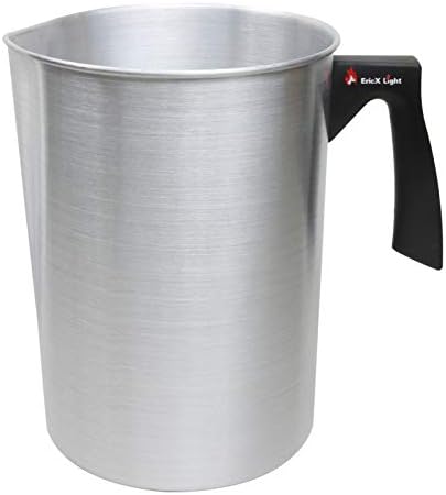 EricX Light Candle Making Pouring Pot, 4 pounds, Dripless Pouring Spout & Heat-Resisting Handle Designed Wax Melting Pot, Aluminium Construction Candle Making Pitcher,,