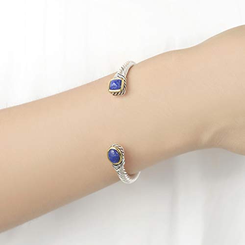 Image of UNY Jewel Bracelet Designer Brand Inspired Women Jewelry 4.5mm Thin Twisted Cable Wire Bangle Gem Stone Christmas Day Gift