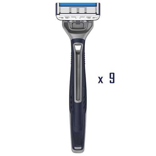 Image of Barbasol Ultra 6 Plus Disposable Razor Value Pack (3 Packs /9 Total Razors) | Premium 6-Blade Disposable Razors, Close Shave Technology, UltraTrimmer 7th Blade, Pivoting Head, Razor Bundle