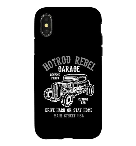 Hotrod Rebel ������ �m�X�^���W�A �Â��� �A���e�B�[�N���f�U�C�� �X�}�z�P�[�X iPhone X/XS �p