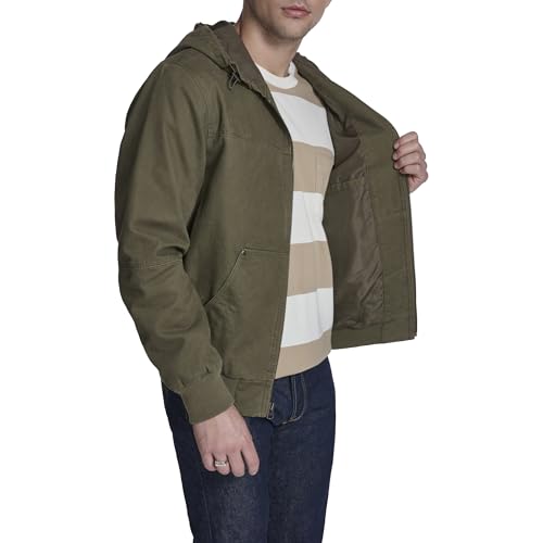 Image of Levi's Men's Workwear Cotton Canvas Hooded Bomber Jacket