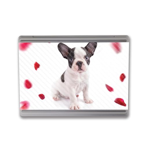 Image of MightySkins Carbon Fiber Skin Compatible with Microsoft Surface Laptop Go 3 (2023) Full Wrap Kit - Furry Frenchie | Protective Durable Textured Carbon Fiber Finish | Made in The USA