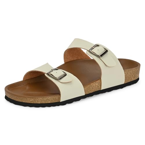 Image of Centrino Women's Berkin-Style Slip-On Sandals | Open Toe Design | Soft PU Footbed | Lightweight & Comfortable | Arch Support | On-Grip Sole | Casual Outdoor Wear (9223)