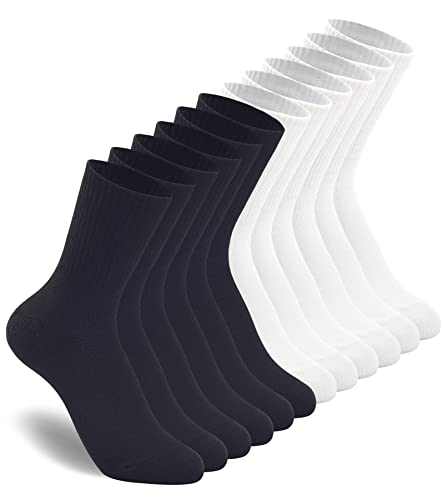 Image of HAVE A TREE 3-12 Pairs Womens Crew Lightweight Thin Calf Socks Size 6-11 | Lightweight thin crew calf socks for women, soft breathable comfort, perfect fit, durable everyday wear at great value.