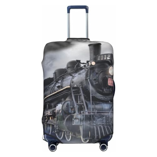 Steam Train Clouds Print Luggage Suitcase Covers Elastic Washable Luggage Protector Luggage Covers For Suitcase