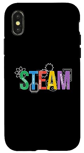 Steam�v���O�����̐搶�Ɛ��k�̂��߂̃J���t���ȃX�`�[�����^�[�B �X�}�z�P�[�X iPhone X/XS �p