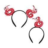 [PATKAW] 2個蛇年ヘッドバンド 可愛いぬいぐるみヘビデザイン 年賀状パーティー用 干支アクセサリー 新年祝賀会向け