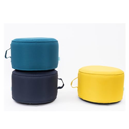 Image of QILLOWAY Inflatable Outdoor Ottoman for Patio, Waterproof Round Pouf, Inflatable Foot Rest, Outdoor Footstool for Poolside, Garden,Camping,Purple
