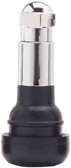 Rubber Snap-In Valve Stems with Chrome Sleeve – 1.25" Length, Fits 0.453" Diameter Wheels – Durable Tubeless Tire Valves for Cars, Trucks, ATVs, UTVs – High-Pressure Seal – 1 Box(Packaged 100 per box)