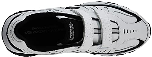 Skechers Men's Afterburn Strike Memory Foam Velcro Sneaker White/Black 10 M US