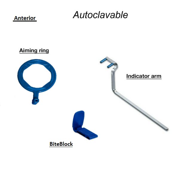 Dental X Ray Film Anterior Positioning Aligning System Intra Oral X Film Positioning Holder Set Blue Anterior Aiming Ring Arm & Bite Block in Set