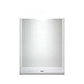 WOODBRIDGE 60 in. L x 36 in. W x 75 in. H Alcove Solid Surface Shower Combo Kits with Glue Up Shower Walls in Glossy White and Single Threshold Shower Base in White with Center Drain and Black Cover