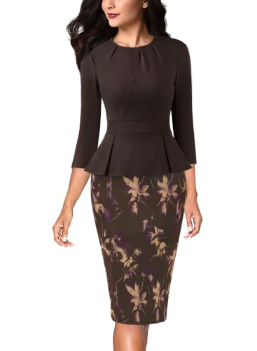 Image of VFSHOW Womens Peplum Work Business Office Church Bodycon Sheath Dress