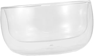 STOBAZA Double Heat Resistant Glass Salad Bowl Clear Transparent Fruit Serving Bowl for Salads Desserts and Breakfast Elegant Glassware for Parties and Everyday Use
