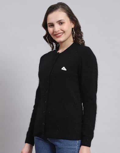 Image of Monte Carlo Women Regular Fit Full Sleeve Solid Round Neck Winter Cardigan (Pack of 1)