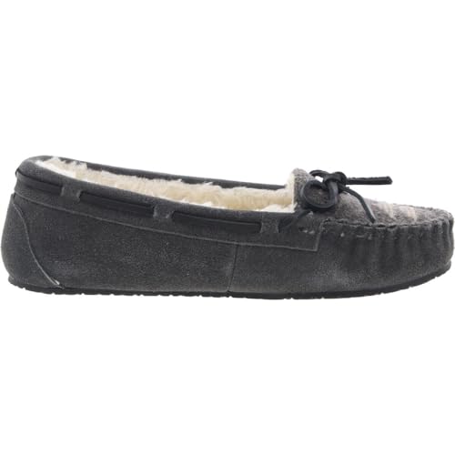 Minnetonka Lodge Trapper Womens Slipper 7 E US CharcoalAztec3