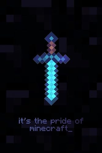 Postrhai - Minecraft Diamond Sword Poster - 170 GSM 12x18 Unframed Multicolor Rolled POSTRHAI395