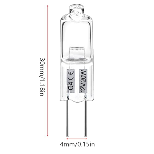 LedWekei G4 Halogen Bulbs,12v 20w Bulb 2 Pin Clear Capsule Lamp Bulb,Dimmable 2700K Warm White Light Bulbs (12 Pack) - Image 3