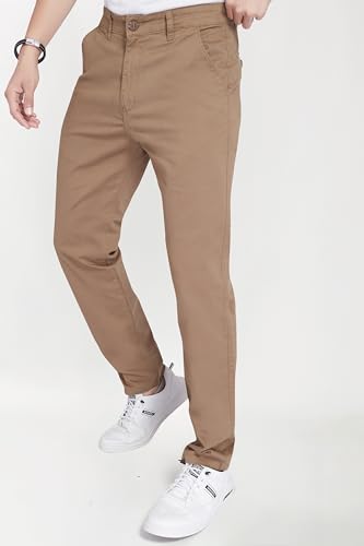 Image of DIVISIVE Men's Regular Fit Cotton Chinos Trousers Pants