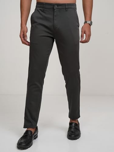 Image of Highlander Men's Slim Fit Formal Trousers | Ankle Length |Smart Trousers for Men | Chino Trousers for Men|Elegant Design | Comfortable Fabric for Daily Work & Formal Occasions