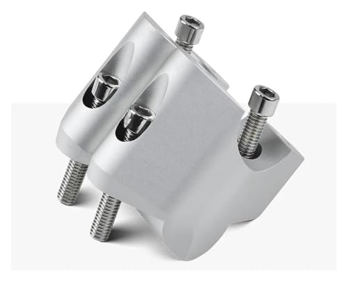 Lenkererhöhung Motorrad Für Ducati Für Multistrada V4 S Für Rally Lift Clip Verlängerung Adapter Hebe Halterung CNC Lenker Klemme Motorrad Riser(Silber)